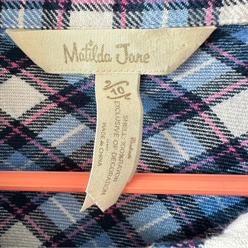 Matilda Jane size 10 Make Believe Floating Away tunic plaid flannel